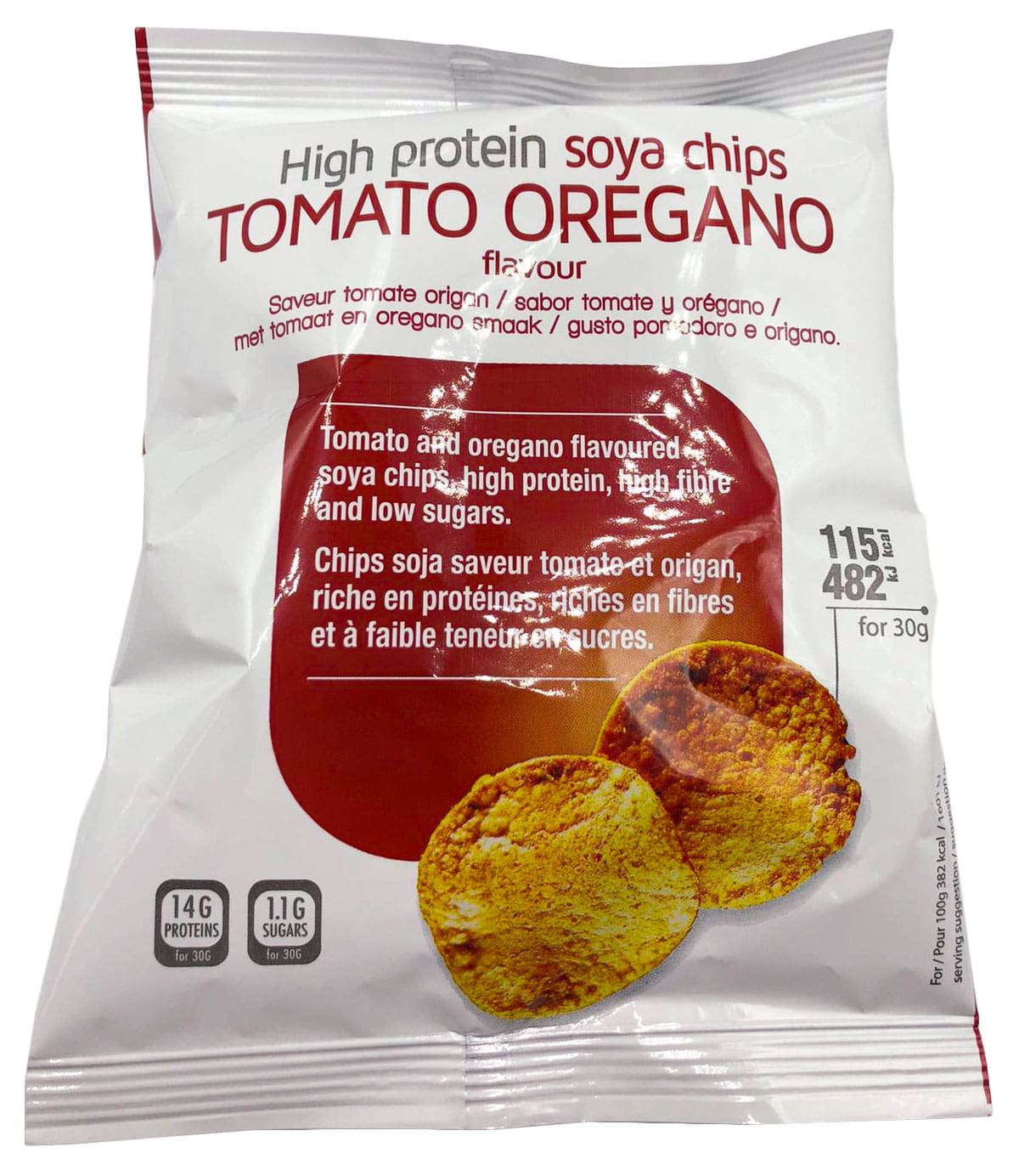 Chips Proteiche alla soia, ricche di proteine, di fibre, povere di zuccheri